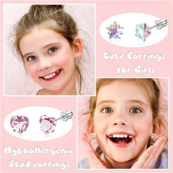 14 Pairs Hypoallergenic Stud Earrings Set for Women - Picture 1 of 5